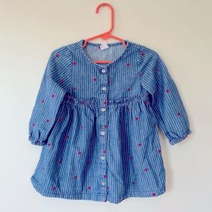 BabyGap chambray heart dress 18-24mo